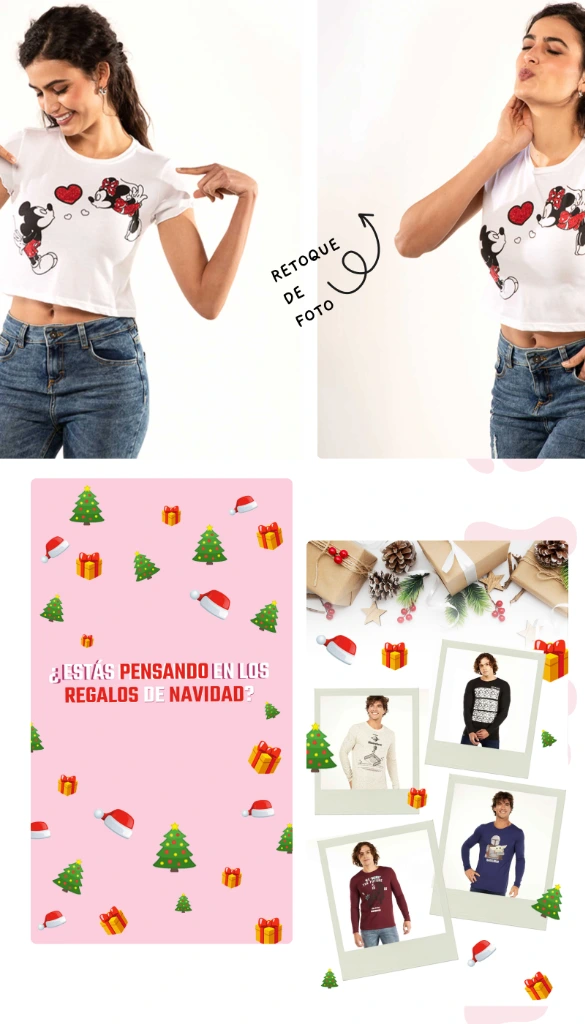 Retoque fotográfico y piezas de temporada navideña para una marca de moda