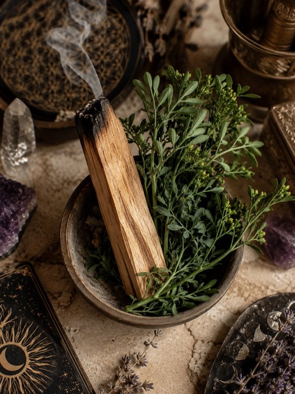 Palo santo con ruda para protección
