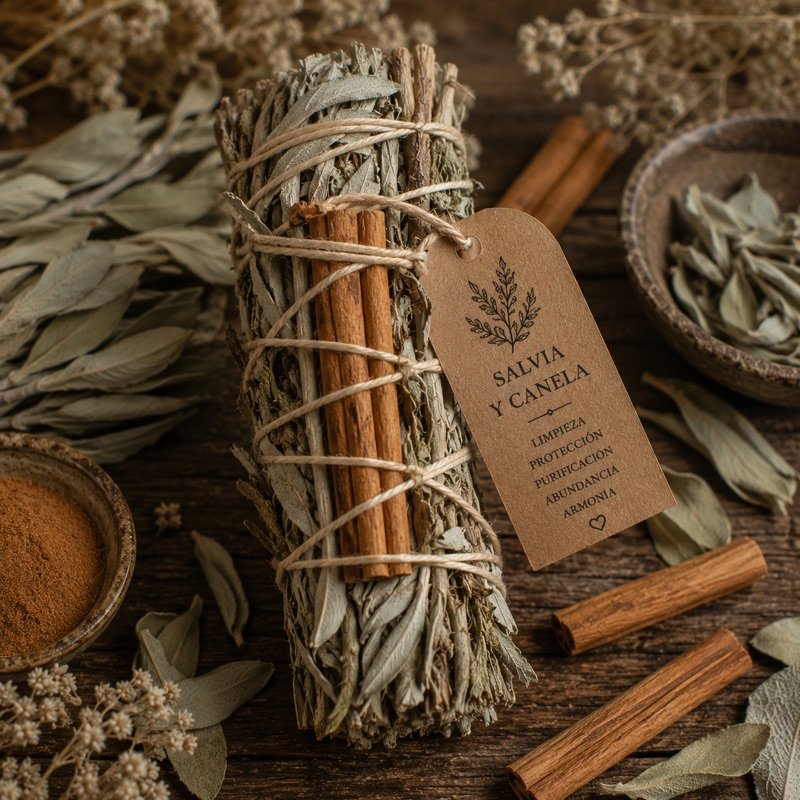 Salvia blanca con canela