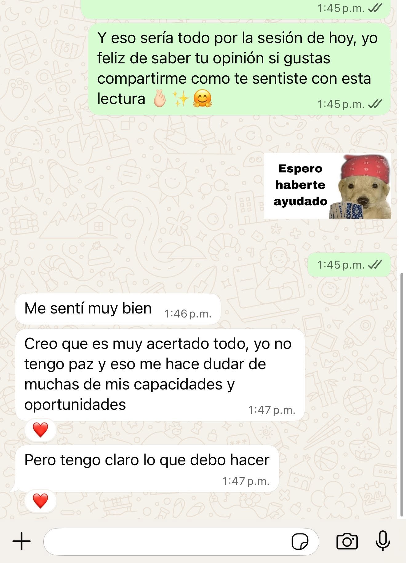 Testimonio de una clienta