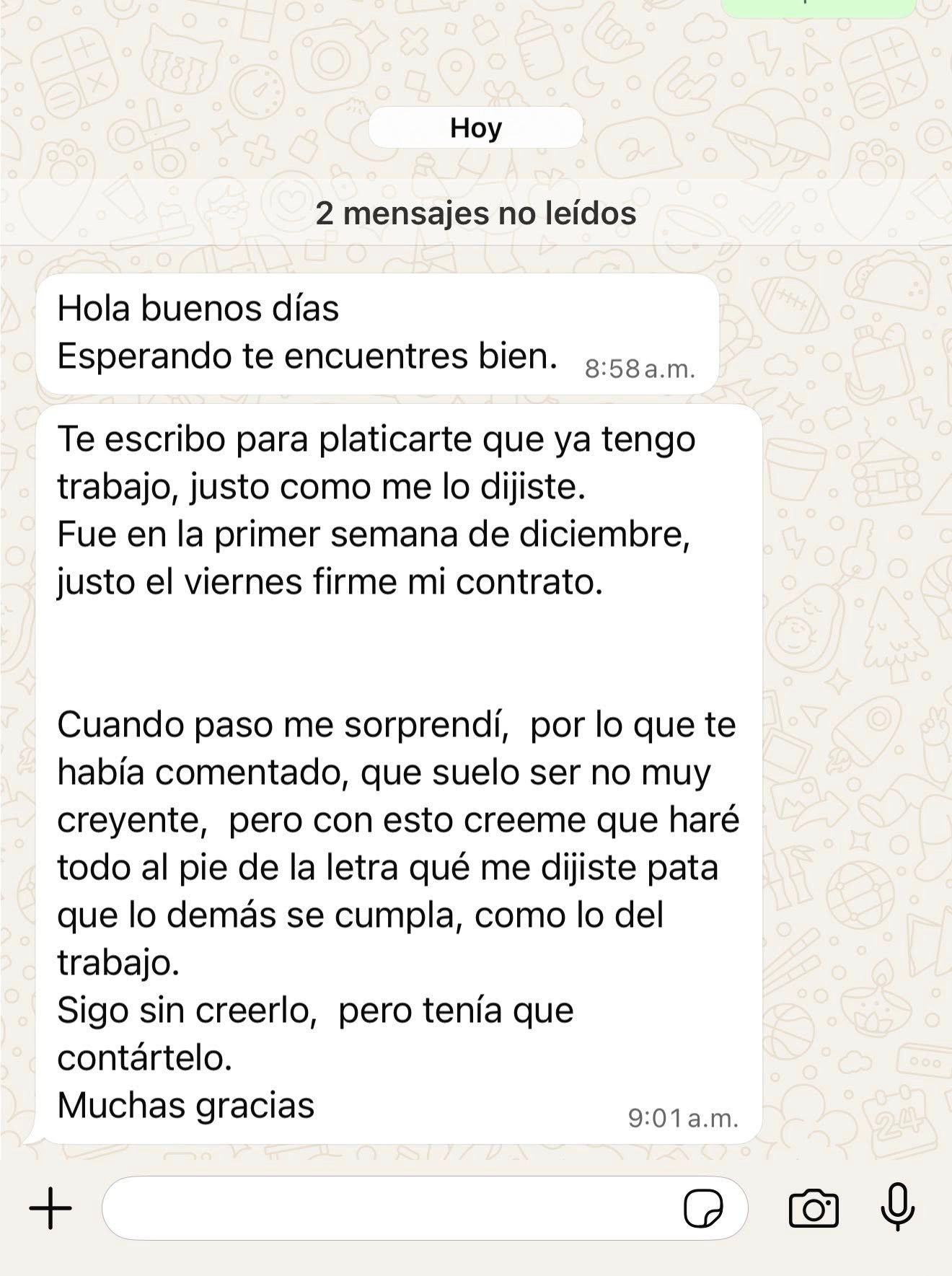 Testimonio de una clienta