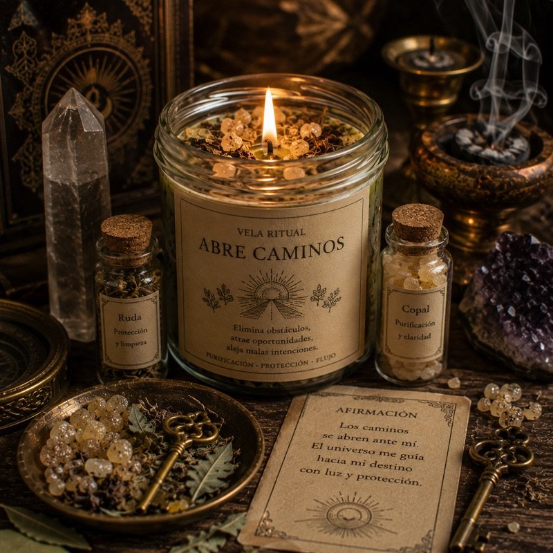 Vela ritual abre caminos