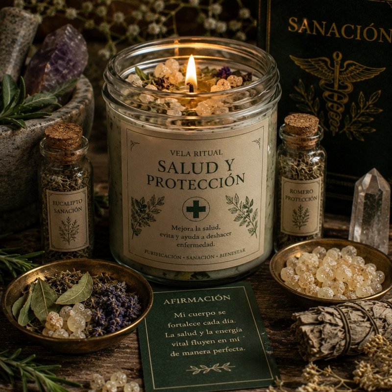 Vela ritual salud y protección